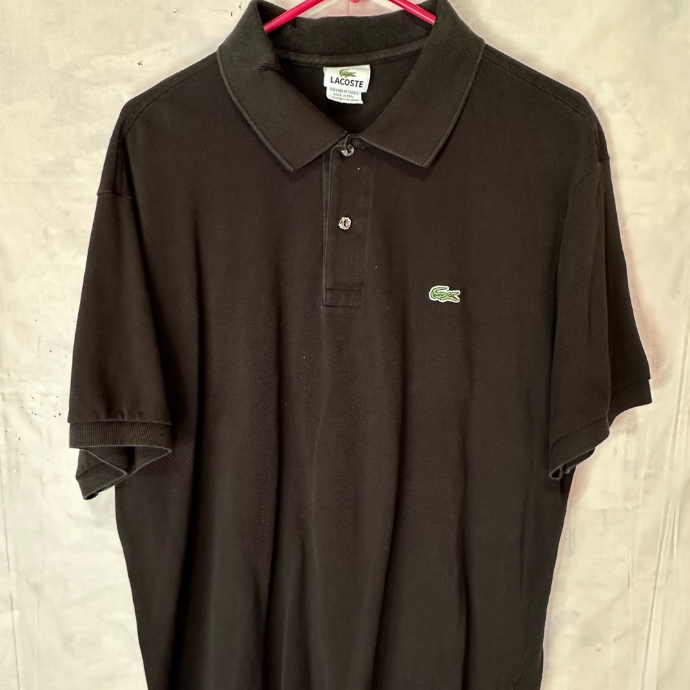 Lacoste Polo Shirt Mens 8 3xl Black short Sleeve Preppy Regular Fit